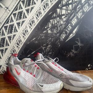 Nike Air Max 270 Gray and Red Sneakers